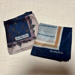 Vintage Sally Gee 70’s Silk Scarf Lot (2 scarves)